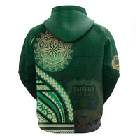Saineha High School Zip Hoodie Ngatu and Polynesian Pattern