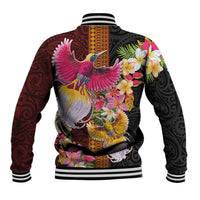 Papua New Guinea Birds and Frangipani Baseball Jacket Melanesian Art Tattoos - Polynesian Pride