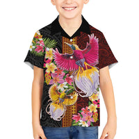 Papua New Guinea Birds and Frangipani Hawaiian Shirt Melanesian Art Tattoos - Polynesian Pride
