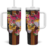 Papua New Guinea Birds and Frangipani Tumbler With Handle Melanesian Art Tattoos - Polynesian Pride