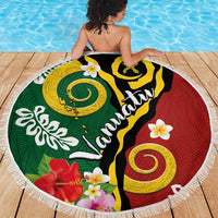 Melanesian Vanuatu Tribal Boar Tusk Beach Blanket Tropical Plants and Namele Motifs - Polynesian Pride