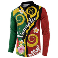 Melanesian Vanuatu Tribal Boar Tusk Button Sweatshirt Tropical Plants and Namele Motifs - Polynesian Pride