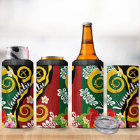 Melanesian Vanuatu Tribal Boar Tusk 4 in 1 Can Cooler Tumbler Tropical Plants and Namele Motifs - Polynesian Pride