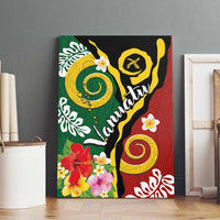 Melanesian Vanuatu Tribal Boar Tusk Canvas Wall Art Tropical Plants and Namele Motifs - Polynesian Pride