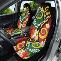 Melanesian Vanuatu Tribal Boar Tusk Car Seat Cover Tropical Plants and Namele Motifs - Polynesian Pride