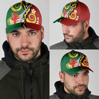 Melanesian Vanuatu Tribal Boar Tusk Classic Cap Tropical Plants and Namele Motifs - Polynesian Pride