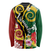 Melanesian Vanuatu Tribal Boar Tusk Long Sleeve Shirt Tropical Plants and Namele Motifs - Polynesian Pride