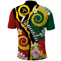 Melanesian Vanuatu Tribal Boar Tusk Polo Shirt Tropical Plants and Namele Motifs - Polynesian Pride