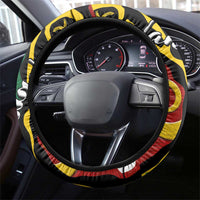Melanesian Vanuatu Tribal Boar Tusk Steering Wheel Cover Tropical Plants and Namele Motifs - Polynesian Pride
