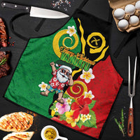 Vanuatu Christmas Apron Funny Santa with Namele and Boar Tusk Tribal - Polynesian Pride