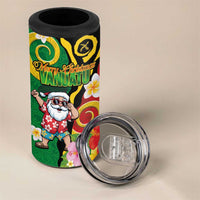 Vanuatu Christmas 4 in 1 Can Cooler Tumbler Funny Santa with Namele and Boar Tusk Tribal - Polynesian Pride