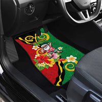 Vanuatu Christmas Car Mats Funny Santa with Namele and Boar Tusk Tribal - Polynesian Pride