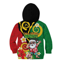 Vanuatu Christmas Kid Hoodie Funny Santa with Namele and Boar Tusk Tribal - Polynesian Pride