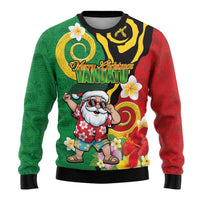 Vanuatu Christmas Ugly Christmas Sweater Funny Santa with Namele and Boar Tusk Tribal - Polynesian Pride