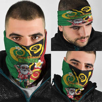 Vanuatu Christmas Neck Gaiter Funny Santa with Namele and Boar Tusk Tribal - Polynesian Pride