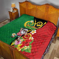Vanuatu Christmas Quilt Funny Santa with Namele and Boar Tusk Tribal - Polynesian Pride