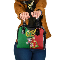 Vanuatu Christmas Shoulder Handbag Funny Santa with Namele and Boar Tusk Tribal - Polynesian Pride