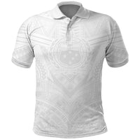 Samoan Lotu a Tamaiti Polo Shirt Coat of Arms and Polynesian Pattern
