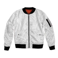 Samoan Lotu a Tamaiti Sleeve Zip Bomber Jacket Coat of Arms and Polynesian Pattern