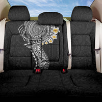 Hawaiian Tribal Tattoo and Plumeria Back Car Seat Cover Polynesian Pattern Black Color