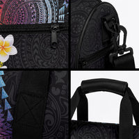 Hawaiian Tribal Tattoo and Plumeria Duffle Bag Polynesian Pattern Rainbow