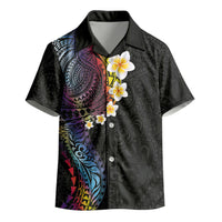 Hawaiian Tribal Tattoo and Plumeria Kid Hawaiian Shirt Polynesian Pattern Rainbow