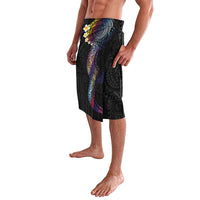 Hawaiian Tribal Tattoo and Plumeria Lavalava Polynesian Pattern Rainbow