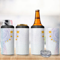 Hawaiian Tribal Tattoo and Plumeria 4 in 1 Can Cooler Tumbler Polynesian Pattern Sweet