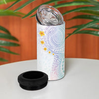Hawaiian Tribal Tattoo and Plumeria 4 in 1 Can Cooler Tumbler Polynesian Pattern Sweet