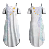 Hawaiian Tribal Tattoo and Plumeria Couples Matching Summer Maxi Dress and Long Sleeve Button Shirt Polynesian Pattern Sweet