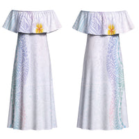 Hawaiian Tribal Tattoo and Plumeria Family Matching Off Shoulder Maxi Dress and Hawaiian Shirt Polynesian Pattern Sweet