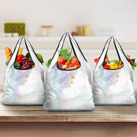 Hawaiian Tribal Tattoo and Plumeria Grocery Bag Polynesian Pattern Sweet