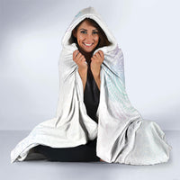 Hawaiian Tribal Tattoo and Plumeria Hooded Blanket Polynesian Pattern Sweet