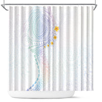 Hawaiian Tribal Tattoo and Plumeria Shower Curtain Polynesian Pattern Sweet