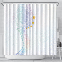 Hawaiian Tribal Tattoo and Plumeria Shower Curtain Polynesian Pattern Sweet