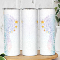 Hawaiian Tribal Tattoo and Plumeria Skinny Tumbler Polynesian Pattern Sweet