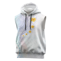 Hawaiian Tribal Tattoo and Plumeria Sleeveless Hoodie Polynesian Pattern Sweet