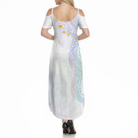 Hawaiian Tribal Tattoo and Plumeria Summer Maxi Dress Polynesian Pattern Sweet