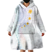 Hawaiian Tribal Tattoo and Plumeria Wearable Blanket Hoodie Polynesian Pattern Sweet