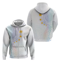 Hawaiian Tribal Tattoo and Plumeria Zip Hoodie Polynesian Pattern Sweet