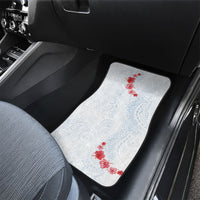 Hawaiian Tribal Tattoo and Hibiscus Car Mats Polynesian Pattern Airy White Blue Cloud
