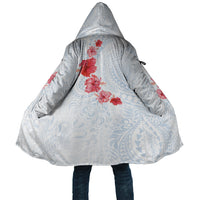 Hawaiian Tribal Tattoo and Hibiscus Cloak Polynesian Pattern Airy White Blue Cloud