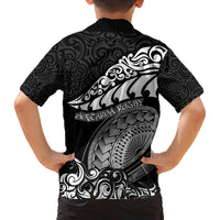 new-zealand-rugby-family-matching-long-sleeve-bodycon-dress-and-hawaiian-shirt-maori-warrior-rugby-silver-fern-tribal-pattern