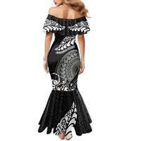 New Zealand Rugby Mermaid Dress Maori Warrior Rugby Silver Fern Tribal Pattern LT03 - Polynesian Pride