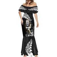 New Zealand Rugby Mermaid Dress Maori Warrior Rugby Silver Fern Tribal Pattern LT03 - Polynesian Pride