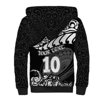 Custom New Zealand Rugby Sherpa Hoodie Maori Warrior Rugby Silver Fern Tribal Pattern LT03 - Polynesian Pride
