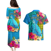 custom-polynesian-couples-matching-puletasi-dress-and-hawaiian-shirt-the-turtle-jung-flower-with-maori-pattern-ethnic-style
