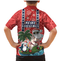 Hawaii Christmas Family Matching Mermaid Dress and Hawaiian Shirt The Santa Surfing Hawaii Xmas Style LT03 - Polynesian Pride