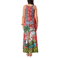 Custom Hawaii Christmas Tank Maxi Dress The Santa Surfing Hawaii Xmas Style LT03 - Polynesian Pride