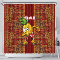 Hawaii Shower Curtain Aloha Funny Pineapple Mix Kakau Hawaiian Tribal LT03 - Polynesian Pride